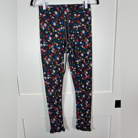 The Upside Royal Garden Floral Ruffle Midi Yoga Pants & Ballet Bra Set Size 6 - Picture 6 of 16